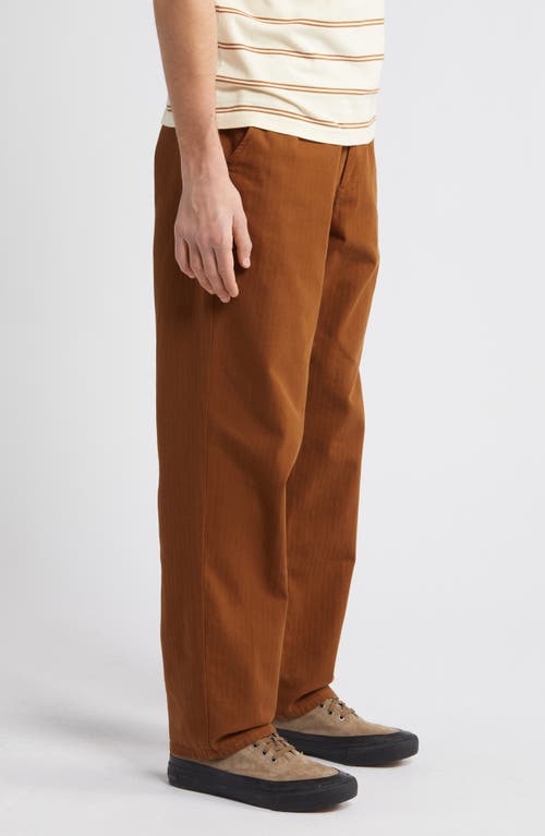 Forét Clay Herringbone Cotton Pants In Rubber