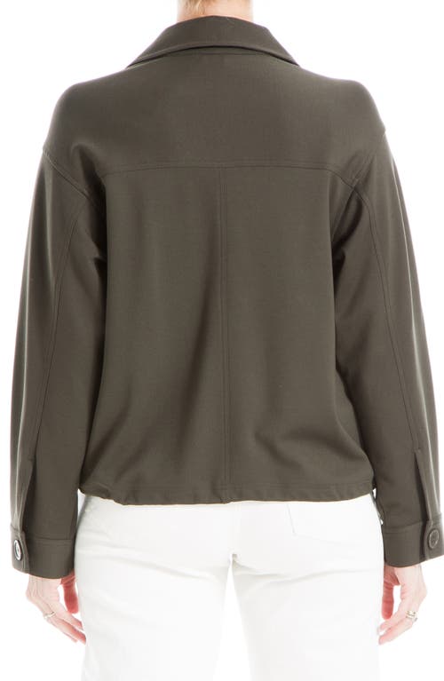 Max Studio Ponte Two-pocket Drawstring Jacket In Loden