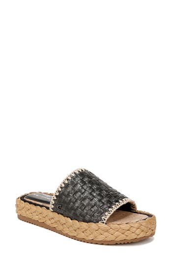 Circus Ny By Sam Edelman Wallis Raffia Platform Slide Sandals In Black