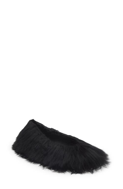 MELITTA BAUMEISTER Flurry Faux Fur Ballet Flat in Black Suri Alpaca /Leather