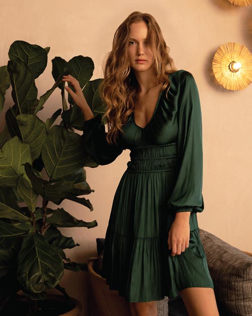 Shop Belle & Bloom Serendipity Long Sleeve Dress In Dark Green