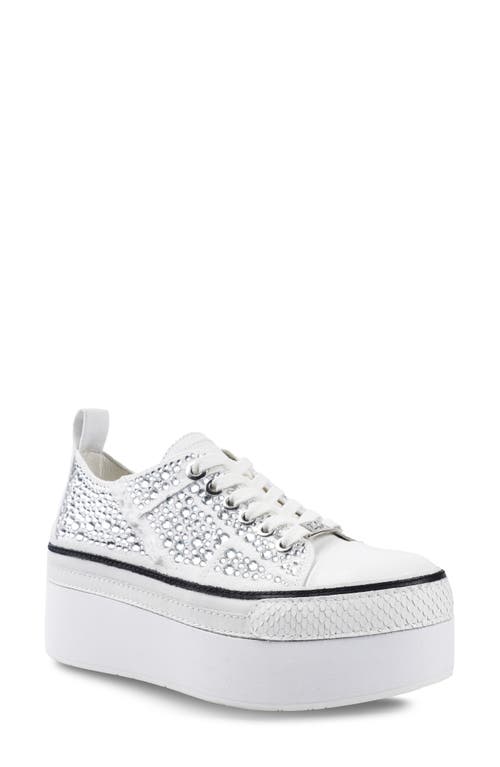 Zigi Koralay Embellished Platform Sneaker In White/multi