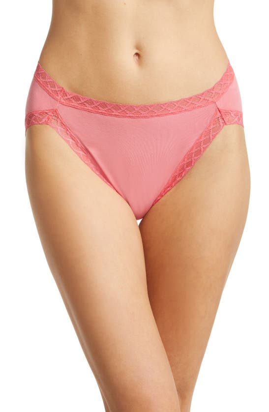 Natori Bliss Cotton French Cut Briefs In Damask Pnk
