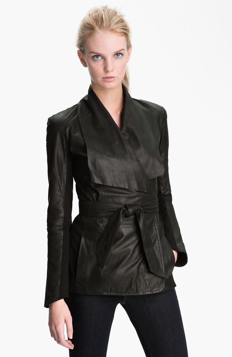 Bod & Christensen Leather Wrap Jacket | Nordstrom
