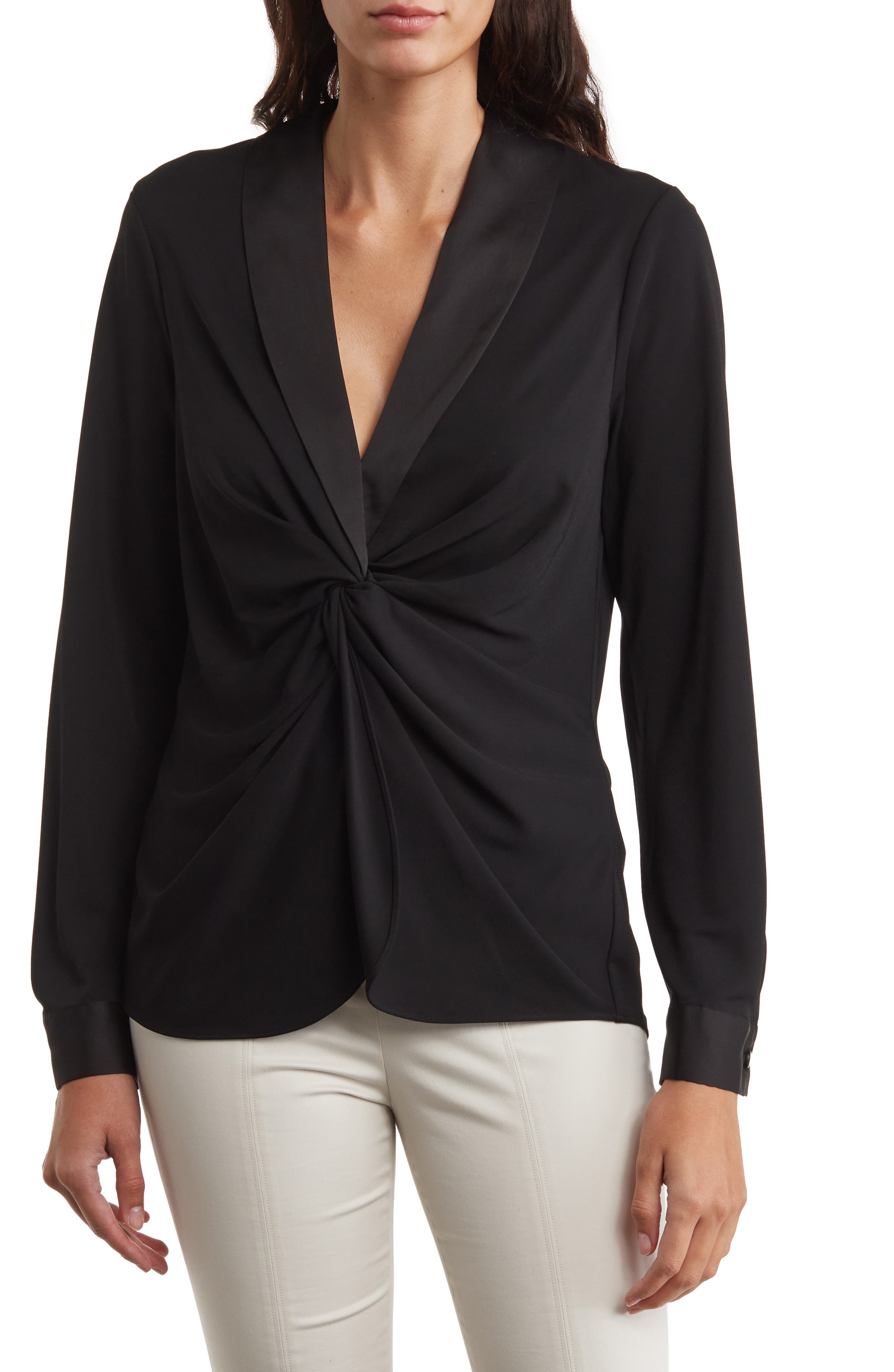 donna karan new york tie front blouse