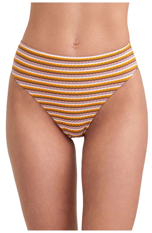 Au Naturel By Gottex Solid High Leg High Waist Swim Bottom In Multi