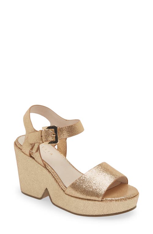 Cecelia New York Betty Platform Wedge Sandal in Soft Gold