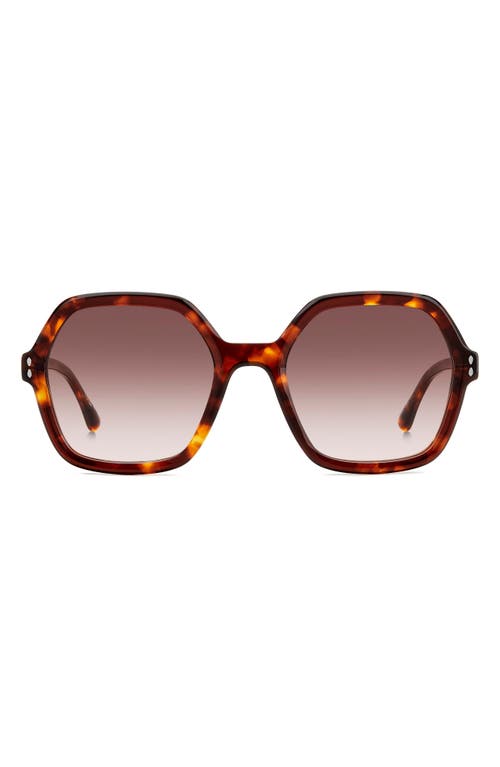 Isabel Marant 55mm Gradient Square Sunglasses In Brown Havana/brown Gradient