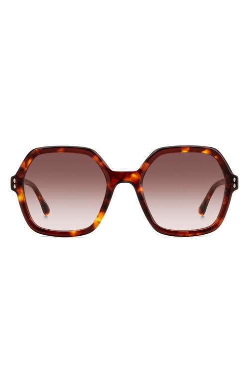 Isabel Marant 55mm Gradient Square Sunglasses In Brown Havana/brown Gradient