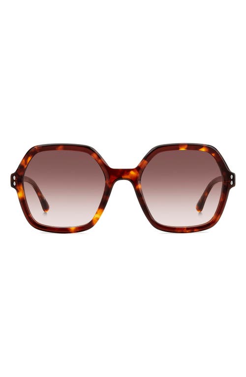 Shop Isabel Marant 55mm Gradient Square Sunglasses In Brown Havana/brown Gradient