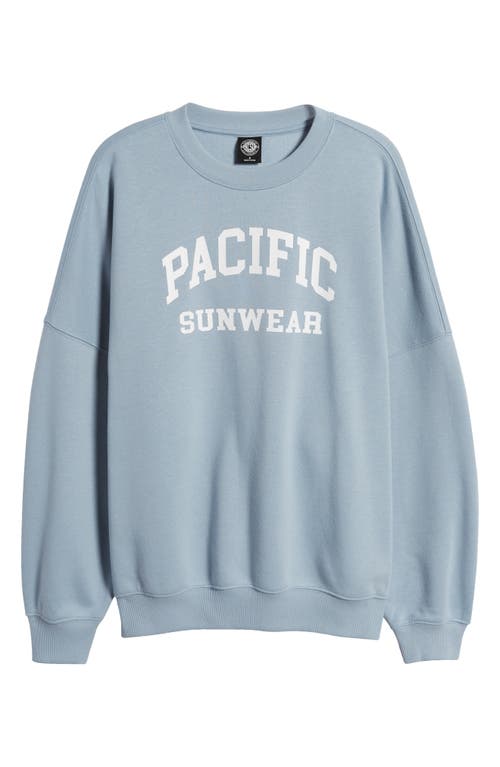 Shop Pacsun Arch Oversize Sweatshirt In Dusty Blue