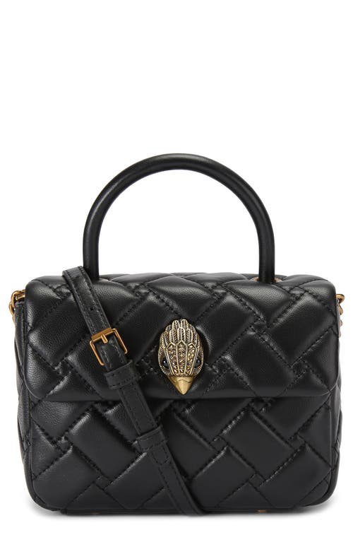 Mini Kensington Quilted Leather Top Handle Bag in Black