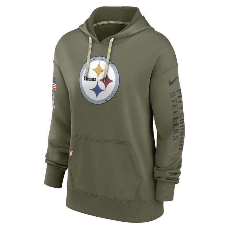 Women's Nike Brown Pittsburgh Steelers 2023 Salute to Service Pullover Hoodie Size: Medium