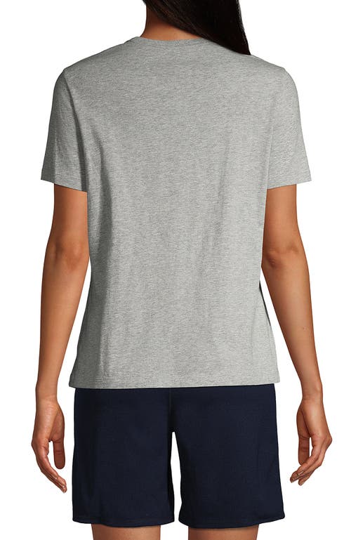 Shop Lands' End School Uniform  Tall Short Sleeve Feminine Fit Essential T-shirt In Gray Heather