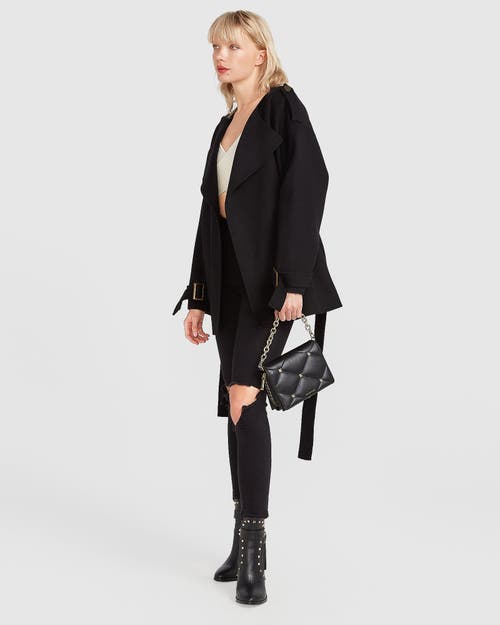 Belle & Bloom Let Me Go Collarless Coat In Black