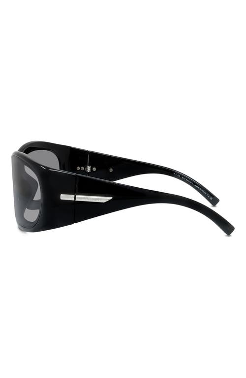 Shop Givenchy Oval Sunglasses In Shiny Black/smoke