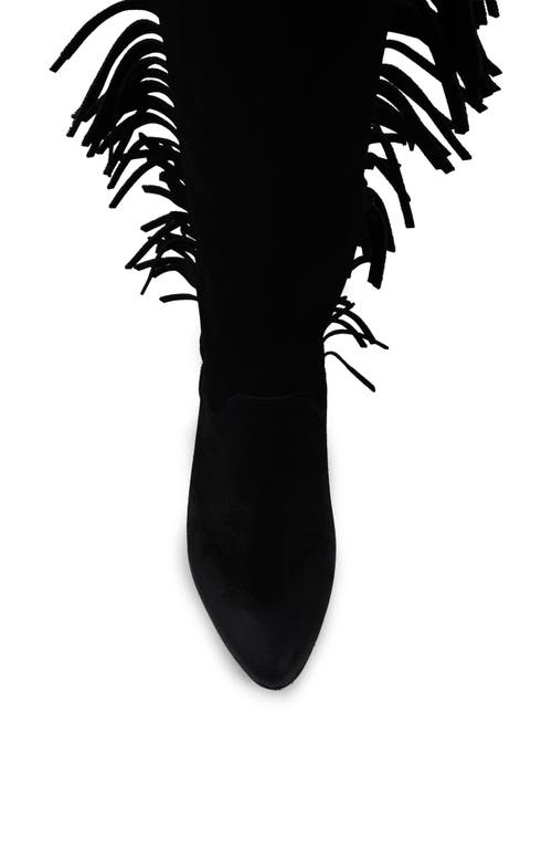 Zigi Brooklynne Knee High Wedge Boot In Black Suede