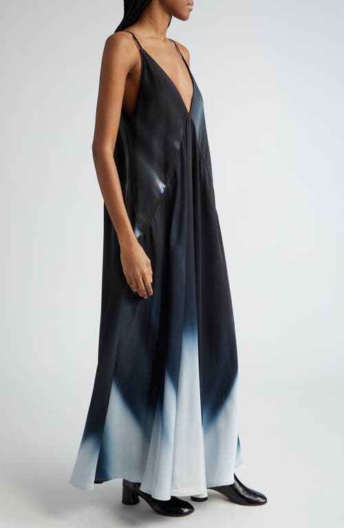 Shop Proenza Schouler Torres Dip Dyed Twill A-line Dress In Midnight Multi