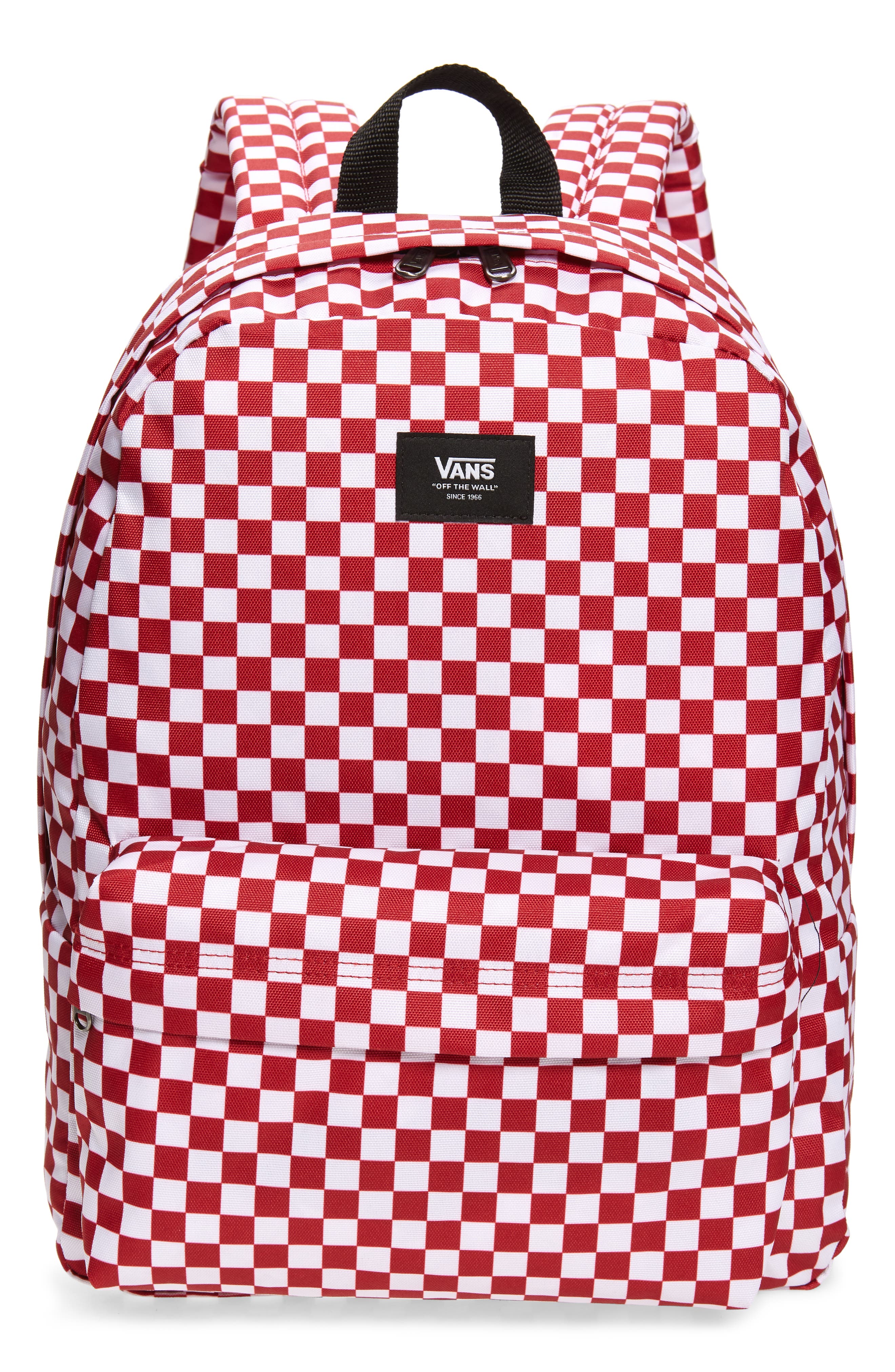 vans backpack red checkered