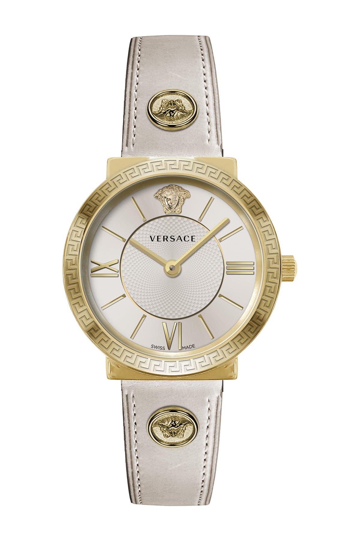 versace leather strap watch