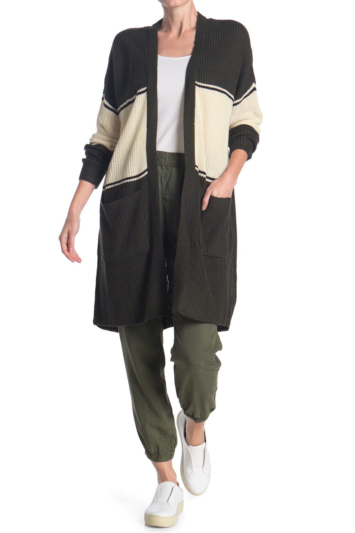 shaker stitch cardigan