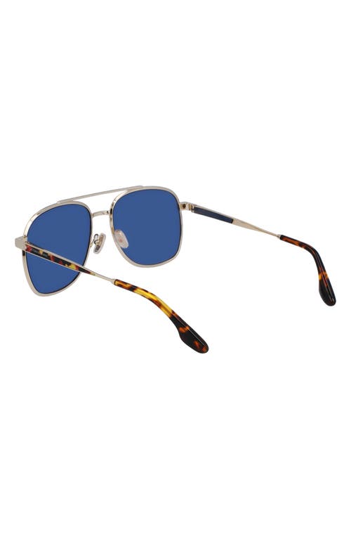 Shop Victoria Beckham 58mm Navigator Sunglasses In Silver/blue