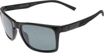 Hurley Classics Keyhole Rectangle Textured Temple Sunglasses Hsm1006p 001, Sunglasses, Clothing & Accessories