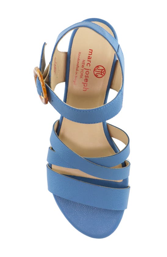 Marc Joseph New York Parkside Ave Sandal In Atlantic Blue Svelte Grainy