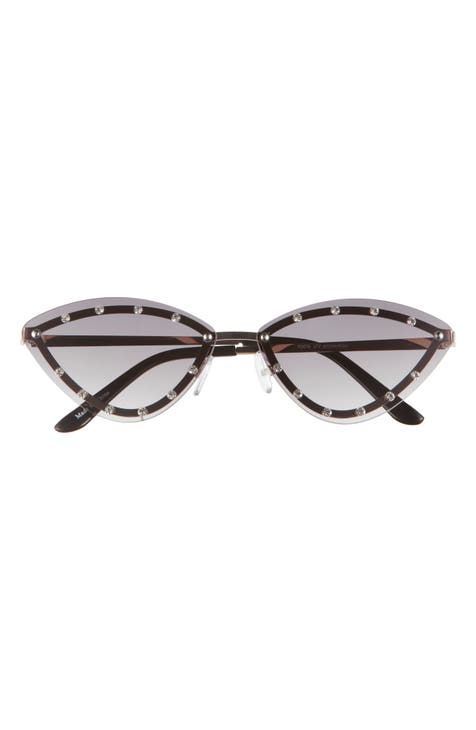 Studded Rimless Cat Eye Sunglasses