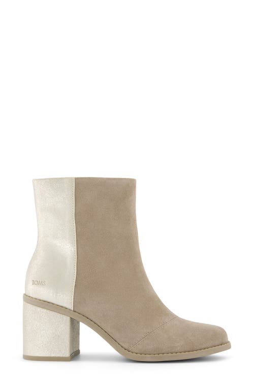 Toms Evelyn Bootie In Dune Suede / Metallic Suded