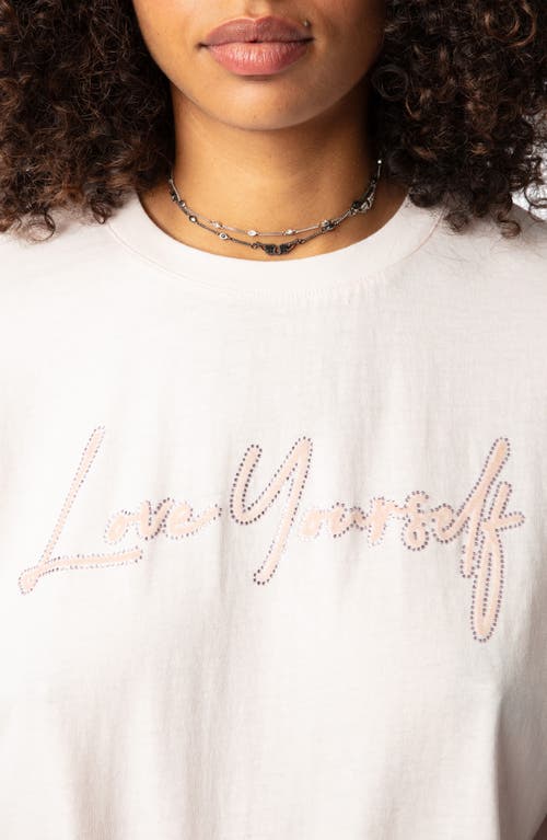 Shop Zadig & Voltaire Tommer Co Love Yourself Strass Graphic T-shirt In Sweet