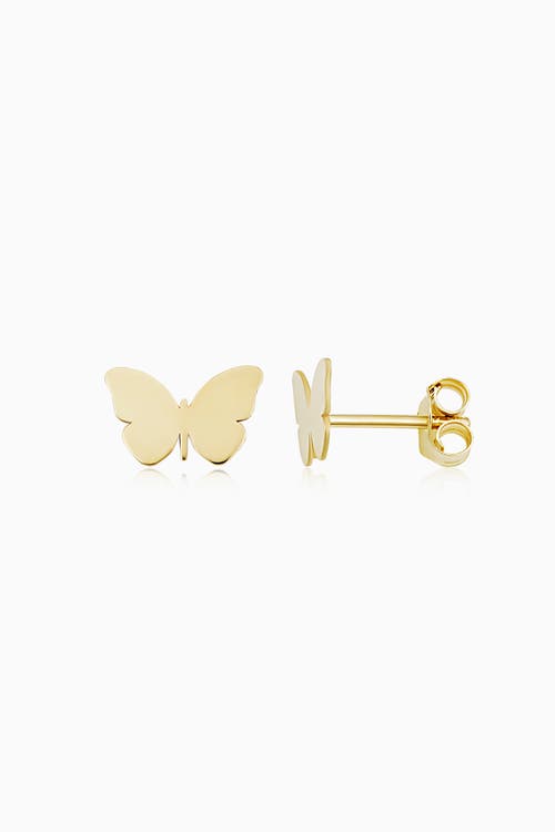 Oradina Esc Butterfly Studs In Yellow Gold