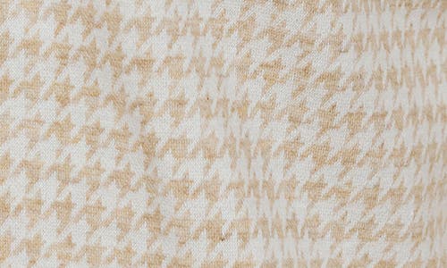7 Diamonds Generation Houndstooth Knit Button-up Shirt In Tan