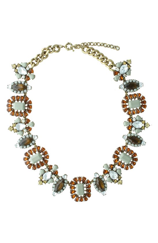 Shop Olivia Welles Davina Crystal Collar Necklace In Brown
