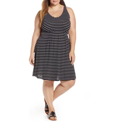 Plus Size Caslon Sleeveless V-Neck Knit Dress, Black
