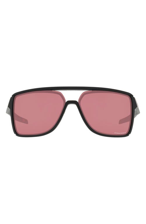 Oakley Castel 63mm Prizm Oversize Rectangular Sunglasses in Matte Black at Nordstrom