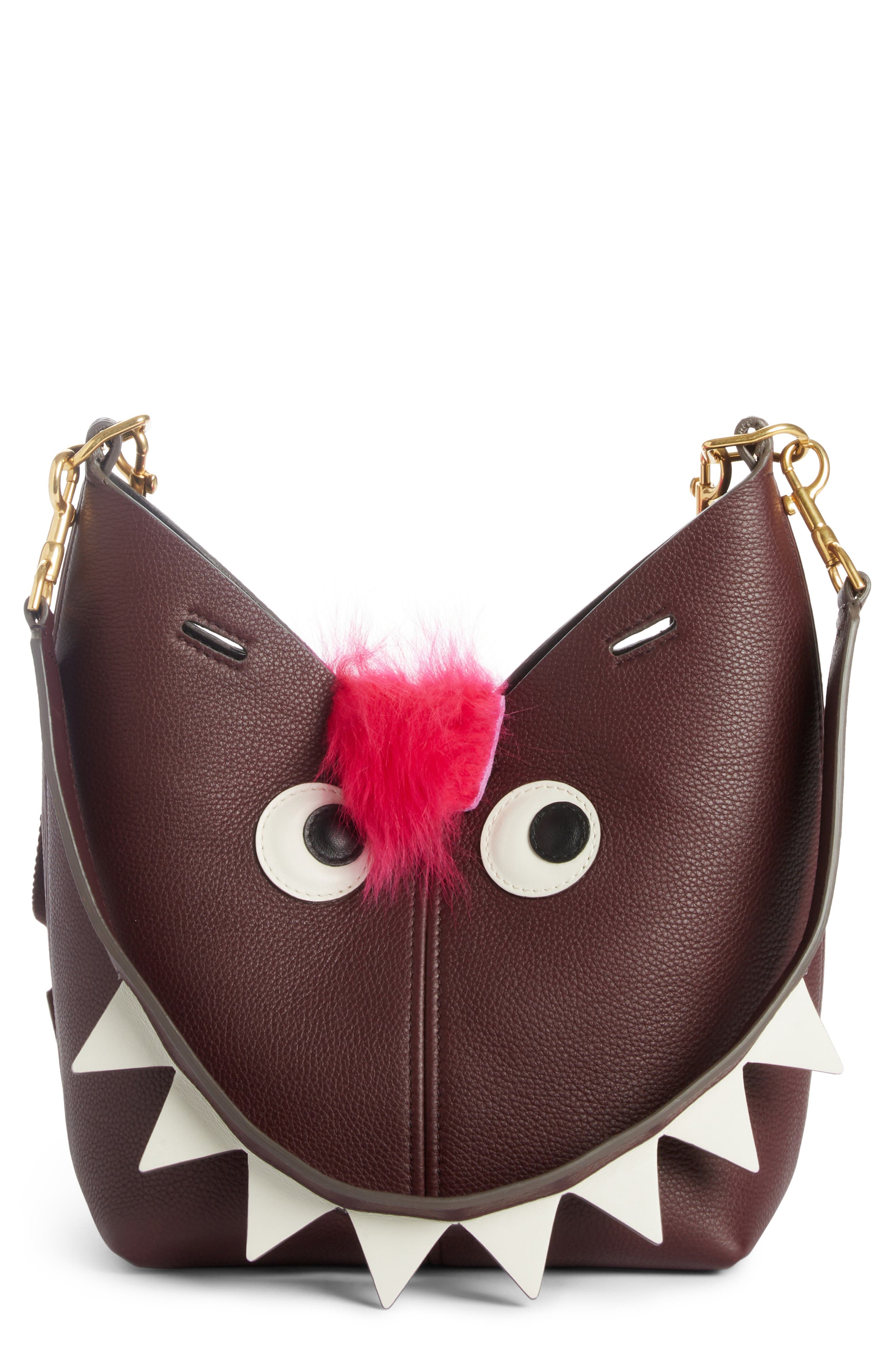 Anya Hindmarch Build a Bag Mini Creature Leather Shoulder Bag with Genuine Shearling Nordstrom