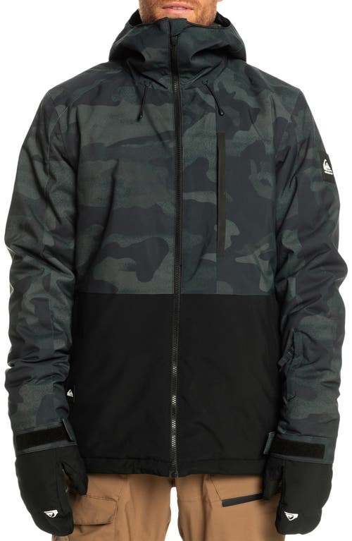 Mission Print Waterproof Jacket in Spray Camo True Black