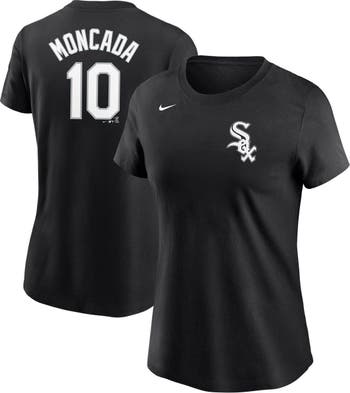 Nike Women's Yoan Moncada Black Chicago White Sox Name Number T-Shirt - Black