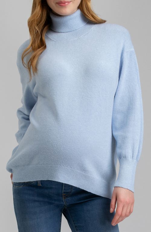 Pietro Brunelli Turtleneck Maternity Sweater In Light/pastel Blue