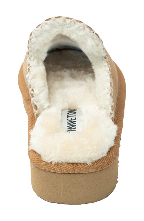 Minnetonka Café Faux Fur Scuff Slipper In Cinnamon