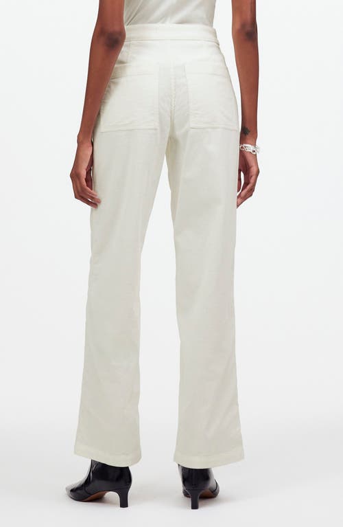 Shop Madewell The Emmett Wide Leg Full Length Corduroy Pants: Welt Pocket Edition In Winter White