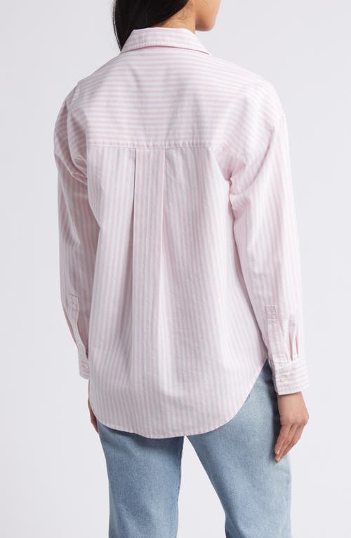 Shop Beachlunchlounge Stripe Oversize Shirt In Rose Shadow