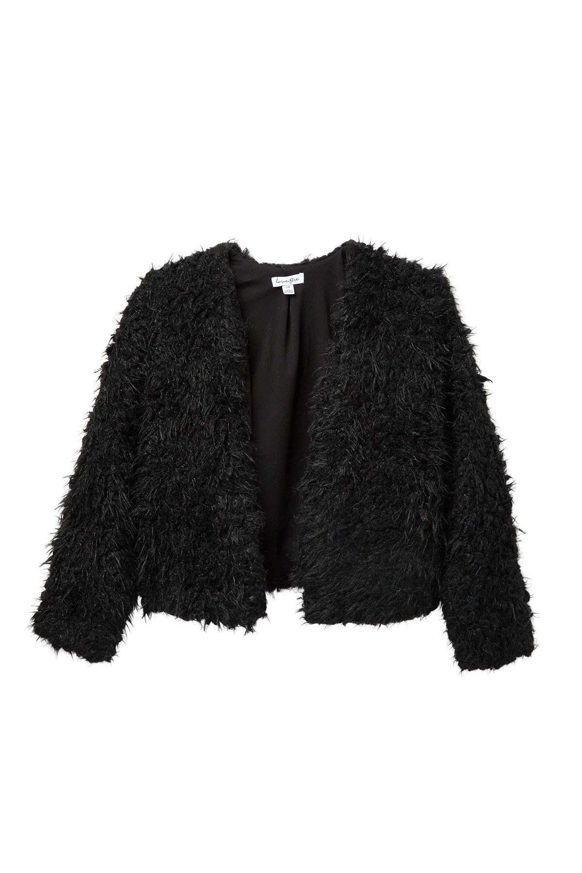 girls faux fur cardigan