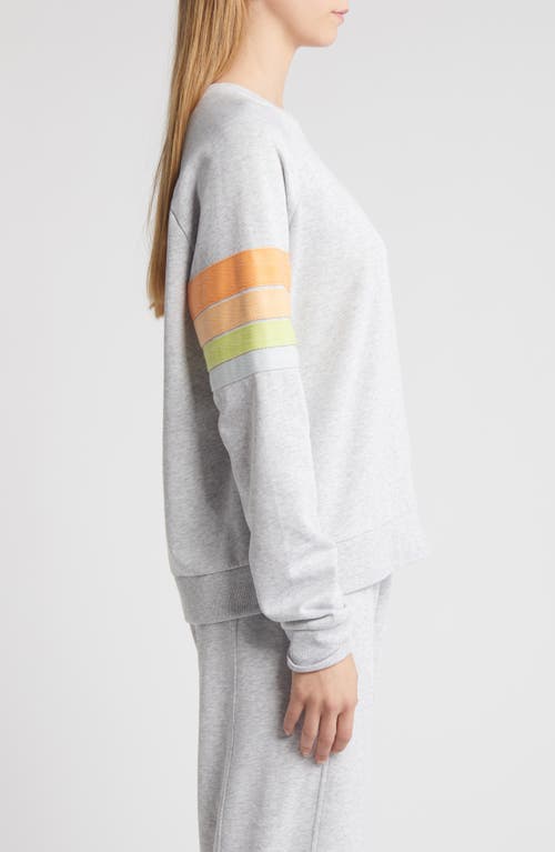 Rip Curl High Tide Stripe Raglan Sleeve Sweatshirt In Light Grey Heather