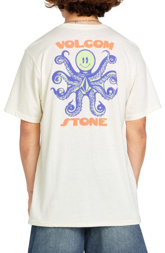 Shop Volcom Octoparty Graphic T-shirt In Off White