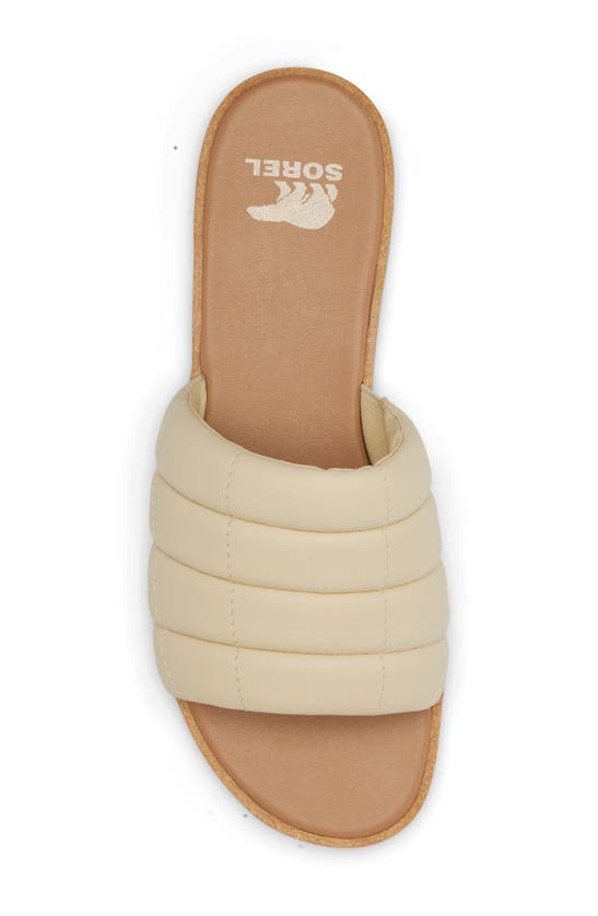 Shop Sorel Ella Iii Quilted Puff Slide Sandal In Honey White/ Gum 16