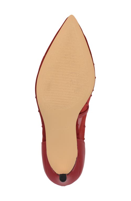 Nine West Exxtra Pointed Toe Pump In Red Mesh