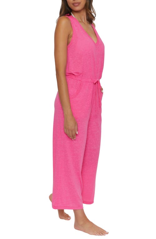 Shop Becca Beach Date Wide Leg Cover-up Jumpsuit In Pink Glo