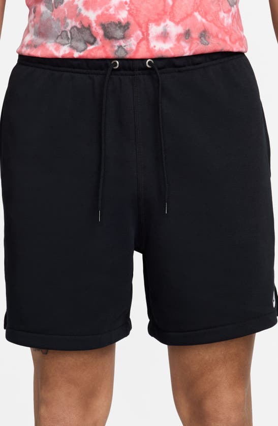 Nike Men's Club French Terry Flow Shorts In Black/ Black/ White